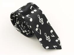 Maria King Selyemhatású zenei motívumokkal díszített nyakkendő (WNY15)