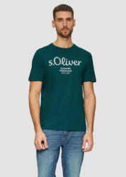 s. Oliver Tricou cu decolteu la baza gatului, barbati, imprimeu cu logo, Turcoaz (2156922-67D1-L)