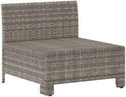 vidaXL Szürke polyrattan kerti középső kanapé párnával (362694) - pepita