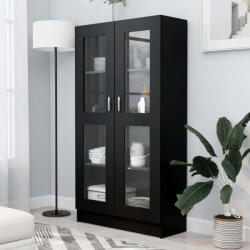 vidaXL fekete forgácslap vitrinszekrény 82, 5 x 30, 5 x 150 cm (VD802760)