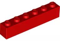 LEGO® 3009c5 - LEGO piros kocka 1 x 6 méretű (3009c5)