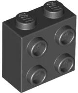 LEGO® 22885c11 - LEGO fekete kocka 1 x 2 x 1 2/3 méretű oldalán 4 bütyökkel (22885c11)