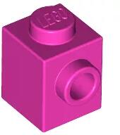 LEGO® 87087c47 - LEGO sötét rózsaszín kocka 1 x 1 méretű oldalán 1 bütyökkel (87087c47)