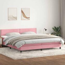 vidaXL rózsaszín bársony rugós ágy matraccal 180x220 cm (3316178)