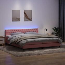 vidaXL rózsaszín bársony rugós ágy matraccal 180x220 cm (3317234)