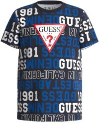 GUESS Тениска с къс ръкав в синьо за мини момче Guess покрита с много надписи