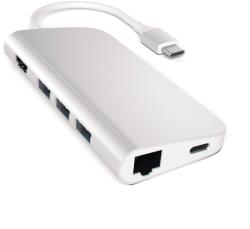 Satechi Aluminium Type-C Multi-Port Adapter (HDMI 4K, 3x USB 3.0, MicroSD, Ethernet) - Silver - smartdiszkont