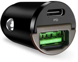 Puro Elektrik Puro Mini 30W Power Delivery USB-C USB-A autós töltő - Fekete