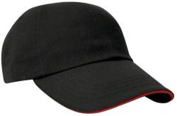 Result Headwear Pamut fúró nehéz baseball sapka fekete|vörös