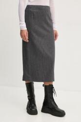 The Kooples gyapjú szoknya szürke, midi, egyenes, FJUP29054K - szürke 40