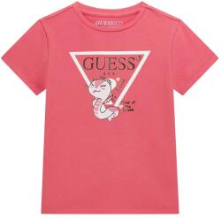 GUESS Коралова тениска за мини момиче с бяло лого и цветна апликация Guess