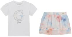 Guess Бяла тениска с G и многоцветна пола за мини момиче Guess