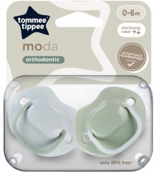 Suzete ortodontice Moda, 0-6 luni, 2 bucati, Albstru/Verde, Tommee Tippee