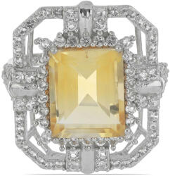  Ezüst Citrin Gyűrű - Ural Citrin - Fehér Topáz