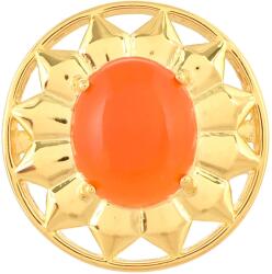  Karneol Gyűrű - Aranyozott Ezüst - 4.56 Karát