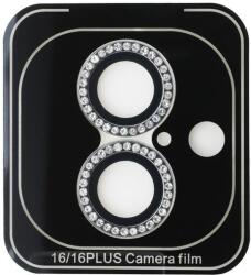 Guess Apple iPhone 16 / 16 Plus Guess Glitter lencsevédő (Ezüst) - GUCL162SGGS