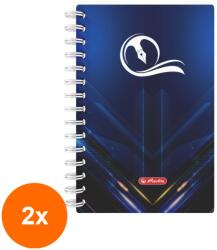 Herlitz Set 2 x Agenda Nedatata A5 Spira Dubla, 103 File, Motiv UPDATE (REH-2xHRZ-9488670)