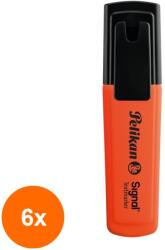 Pelikan Set 6 x Textmarker Signal, Orange Flourescent, Pelikan (REH-6xHRZ-803601-1)