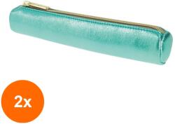 Pelikan Set 2 x Penar Tip Etui, Rotund Mini Metalic Turquoise (REH-2xHRZ-50039098) Penar