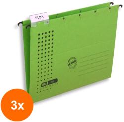 OXFORD Set 3 x Dosar Suspendat Simplu Elba Ultimate A4, Carton 240 g / mp, Blue Angel, Capacitate 330 File, Verde (REH-3xHRZ-100552088)