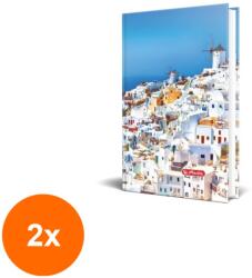 Herlitz Set 2 x Agenda Nedatata A5, Motive, 224 pg, Coperta Buretata, Motiv City Break Greece (REH-2xHRZ-9495590)