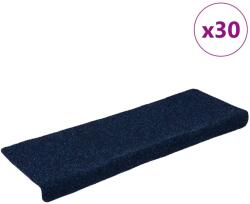 vidaXL Самозалепващи се постелки за стълби, 30 бр. , 65x21x4 см, тъмносини, правоъгълни (3365701)