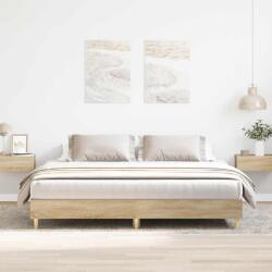 vidaXL sonoma tölgy színű szerelt fa ágykeret matrac nélkül 180x200 cm (3329023)