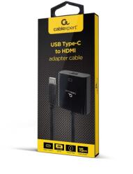 Gembird Cablexpert USB-C -> HDMI 4K60Hz adapter, 15 cm, fekete (A-CM-HDMIF-04)