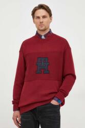 Tommy Hilfiger pamut pulóver könnyű, bordó - burgundia L