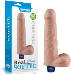 Lovetoy Real Softee Rechargeable Vibrating Dildo 9" Flesh Vibrator