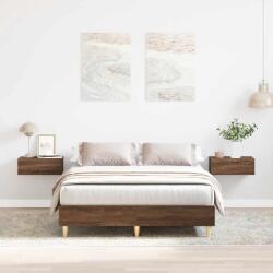 vidaXL barna tölgy színű szerelt fa ágykeret matrac nélkül 140x190 cm (861063) - vidaxl