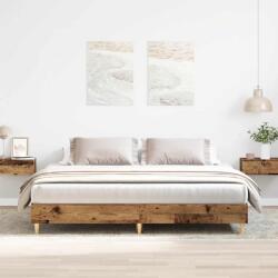 vidaXL antik fa szerelt fa ágykeret matrac nélkül 200x200 cm (3328706) - vidaxl
