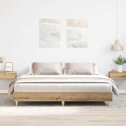 vidaXL kézműves tölgy szerelt fa ágykeret matrac nélkül 200x200 cm (3328707) - vidaxl