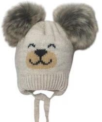  Minimanó téli kötött sapka (42-44) - Bézs Maci