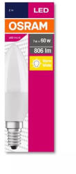 OSRAM LED izzó, E14, gyertya, B38, 7W, 806lm, 2700K (MF), OSRAM "Value (OLEDE1403) - onlinepapirbolt