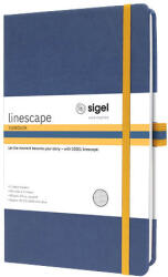 SIGEL Beíró A/5, 176 lap, Sigel Linespace, keményfedeles, kockás, kék (LS104)