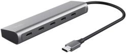 Trust HALYX 5 portos USB-C HUB, ezüst