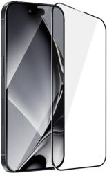 TelForceOne Edzett üveg fém kerettel iPhone 15 Pro Max 6, 7" fekete keret üvegfólia
