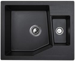 Metalac Linea M 1.5D Metalac Xgranit Gránit Mosogatótálca - Extra mély, Egymedencés, Szemcsés Fekete (192041) - rent-xgranit