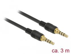 Delock Cablu jack stereo 3, 5 mm 4 pini mascul masculin 1m negru