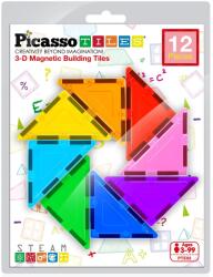 PicassoTiles Constructor suplimentar Picasso Tiles - Triunghiuri, 12 piese (PTE02) Jucarii de constructii magnetice