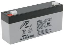 Ritar Оловна батерия RITAR, (RT632) AGM, 6V, 3.2Ah, 134 /34 /60 mm, Терминал1 (RITAR-RT632) - zettabytex