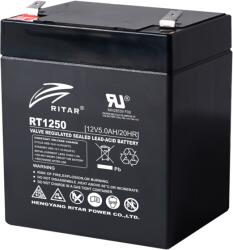 Ritar Оловна батерия RITAR, (RT1250) AGM, 12V, 5Ah, 90/ 70/ 10 1mm, Терминал 2 (RITAR-RT1250) - zettabytex