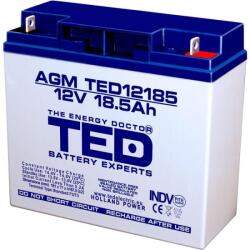 Ted electric Оловна батерия TED ELECTRIC, 12V, 18.5Ah, 181/ 76/ 167 mm, AGM (TED-12V-18.5-AGM) - zettabytex