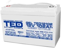Ted electric Оловна гелова батерия TED ELECTRIC, 12V, 102Ah, 330/ 173/ 220 mm AGM (TED-12V-102-AGM) - zettabytex