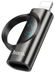 hoco. UA32B adapter (Type-C aljzat - lightning, adatátvitel és töltés, LED kijelző) FEKETE UA32B_B (UA32B_B)