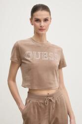 Guess velúr póló COUTURE bézs, V3BI01 KBXI2 - bézs XS - answear - 18 990 Ft