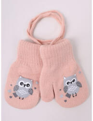  Yo! club téli kesztyű 12 cm - halvány rózsaszín/bagoly