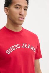 Guess Jeans t-shirt piros, férfi, nyomott mintás, M5RI75 K8FQ4 - piros L