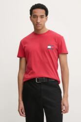 Tommy Jeans t-shirt piros, férfi, nyomott mintás, DM0DM20346 - piros S